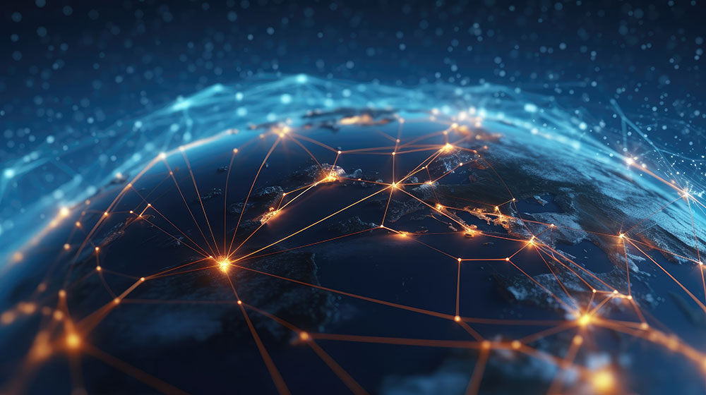 elogix-global-shipping Global network connection Internet, social media, travel, global networking pattern for communication or logistical concepts.